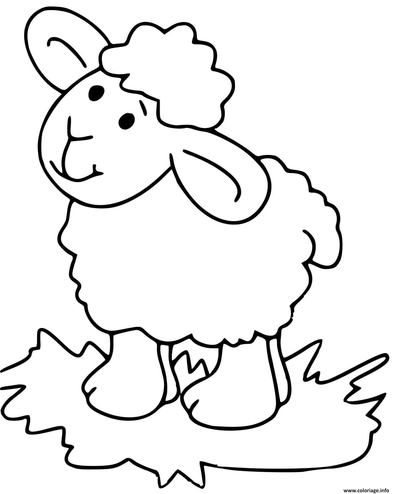 Dessin mouton pour enfants Coloriage Gratuit à Imprimer