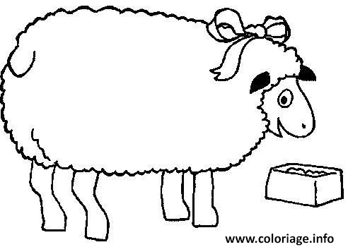 Dessin mouton qui mange Coloriage Gratuit à Imprimer