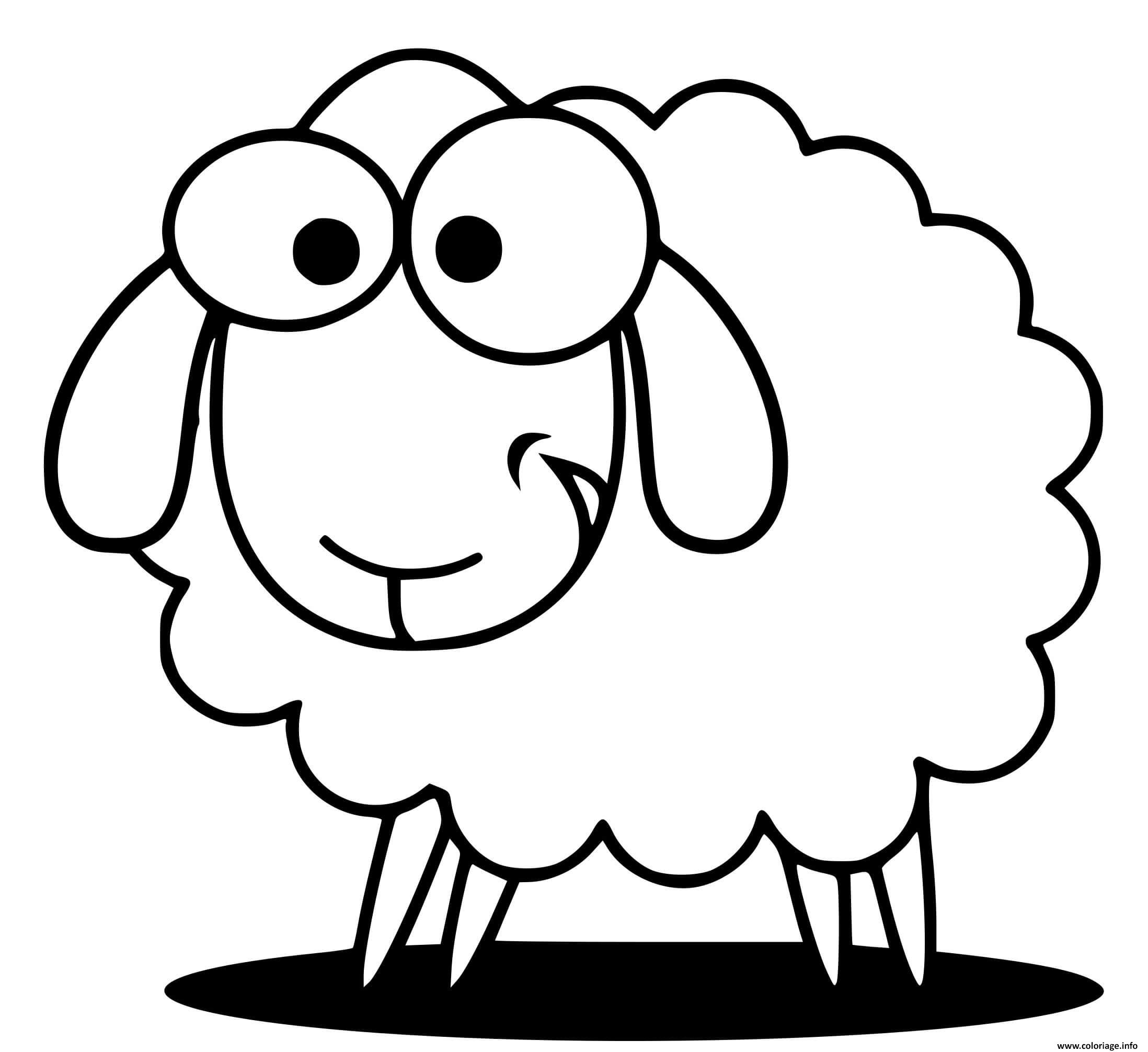 Coloriage Mouton Rigolo Avec Le Sourire Dessin Mouton A Imprimer
