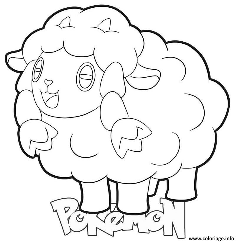 Dessin Wooloo Pokemon mouton Coloriage Gratuit à Imprimer