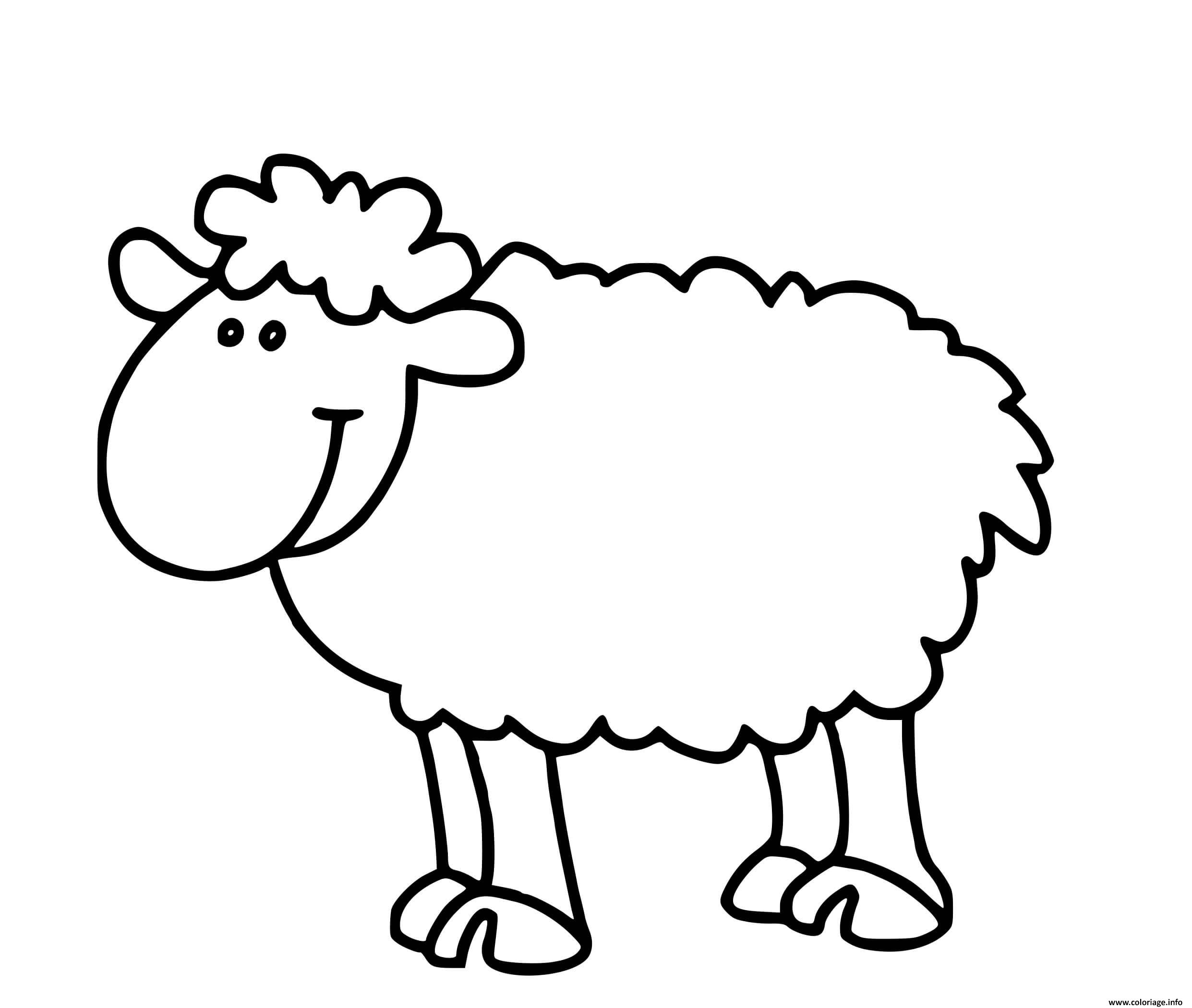 Dessin mouton facile Coloriage Gratuit à Imprimer