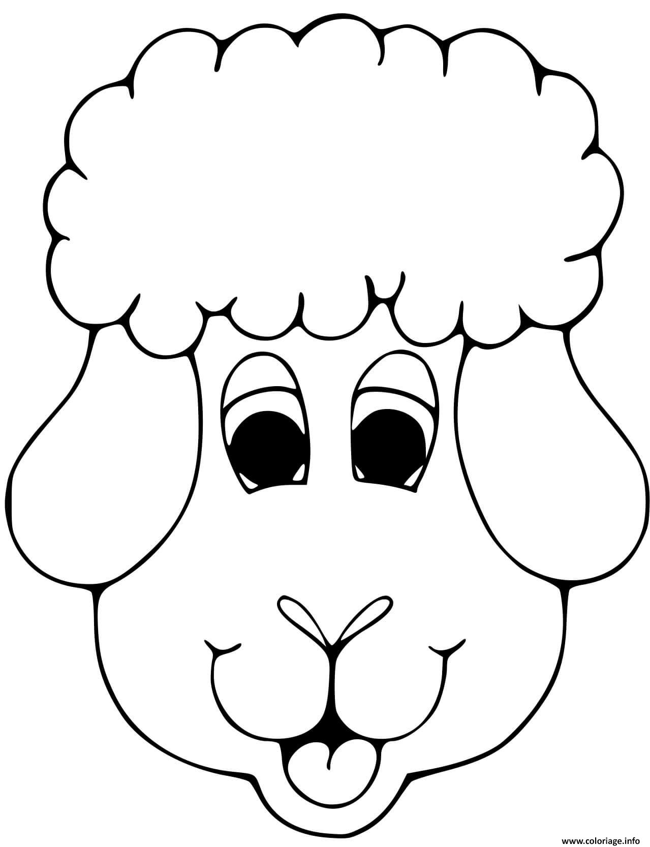 Coloriage tete de mouton - JeColorie.com