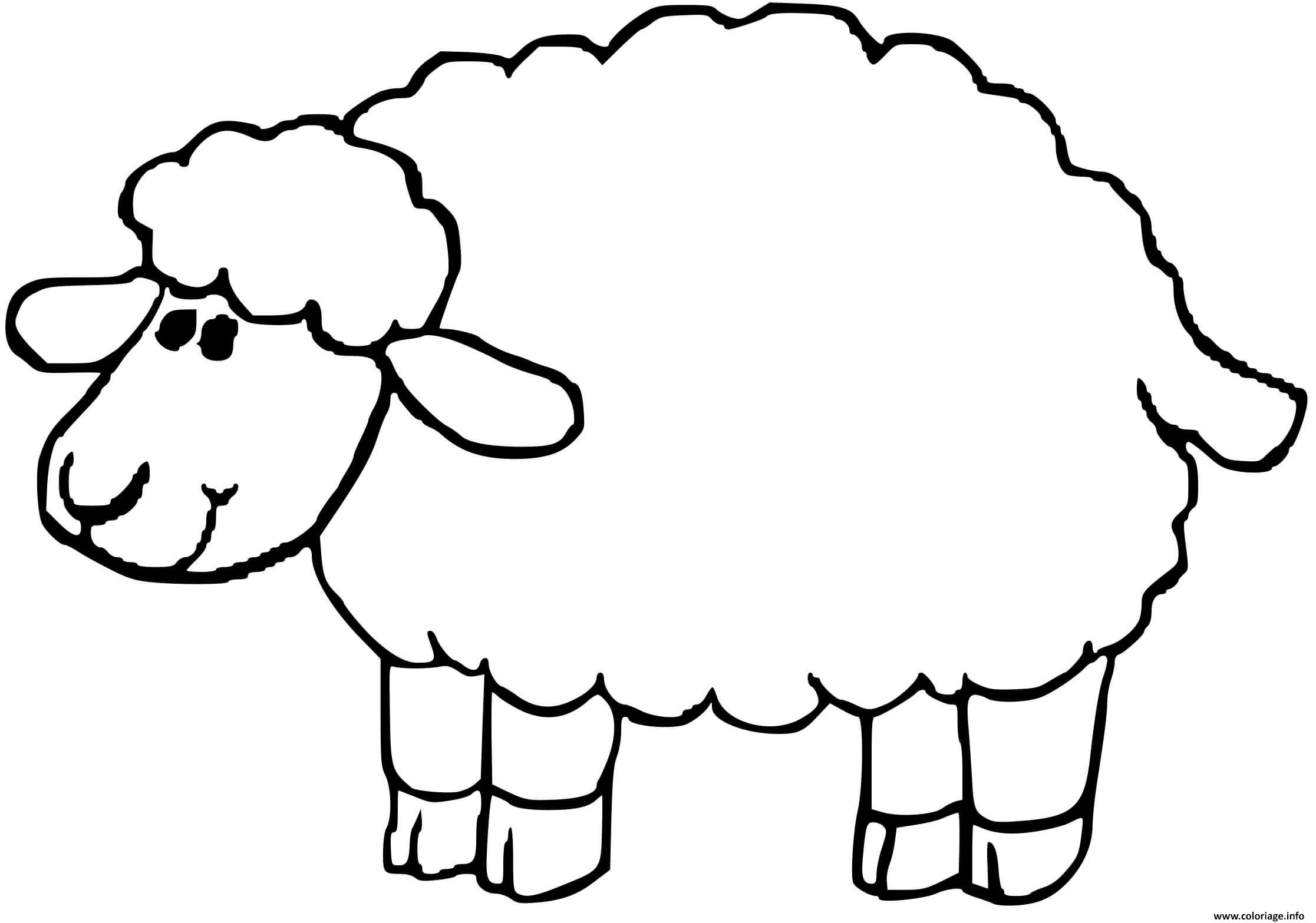 Dessin mouton animal de la ferme Coloriage Gratuit à Imprimer