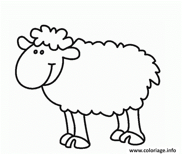 Coloriage mouton facile - JeColorie.com