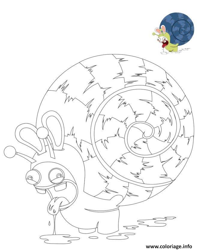 Dessin lapin cretin escargot Coloriage Gratuit à Imprimer