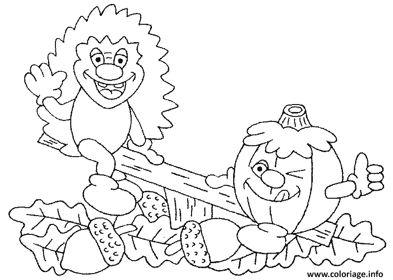 Dessin un herisson qui s amuse Coloriage Gratuit à Imprimer