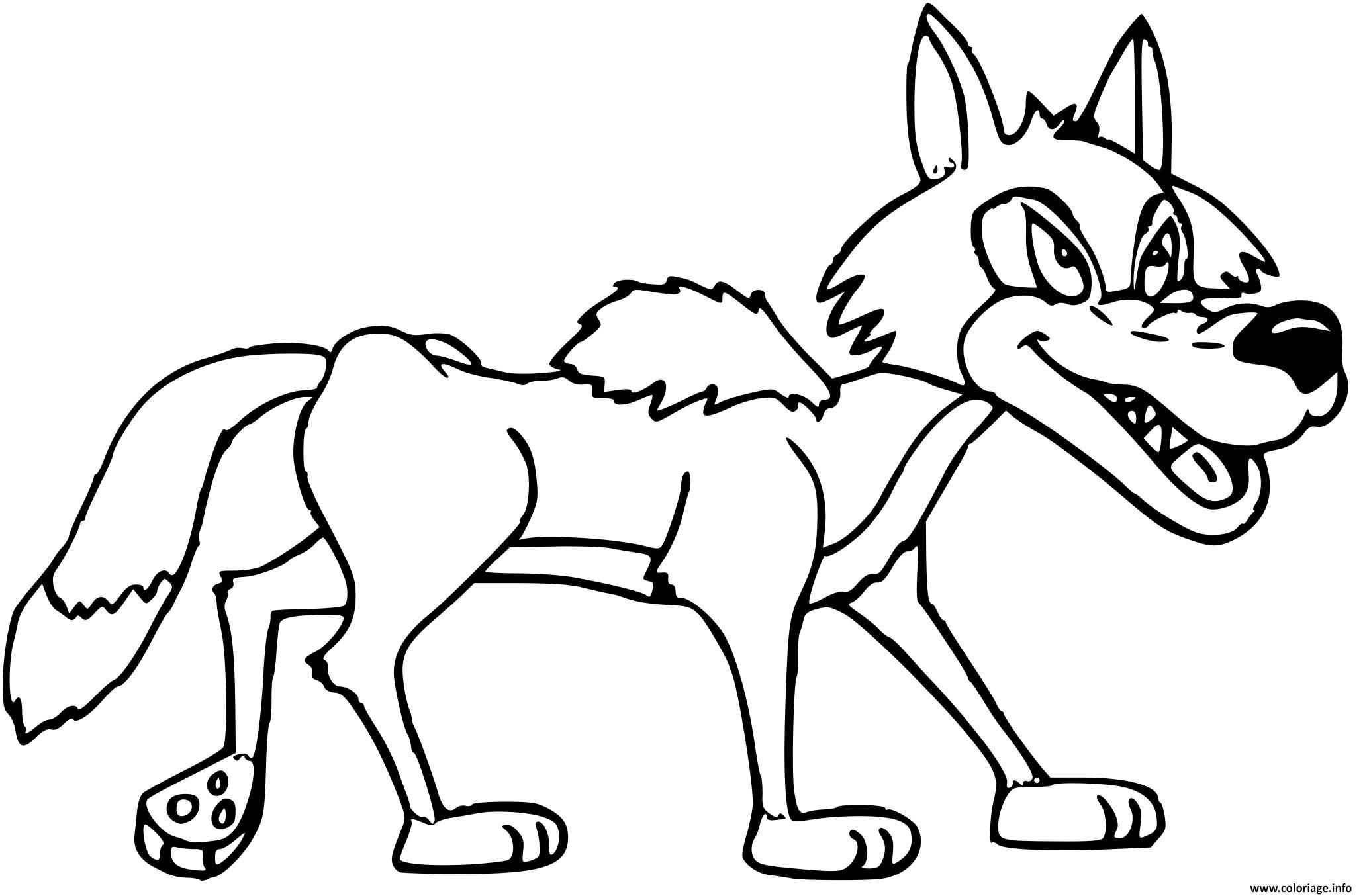 Dessin loup sans pelage Coloriage Gratuit à Imprimer