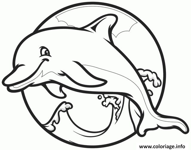 Dessin dauphin facile maternelle Coloriage Gratuit à Imprimer