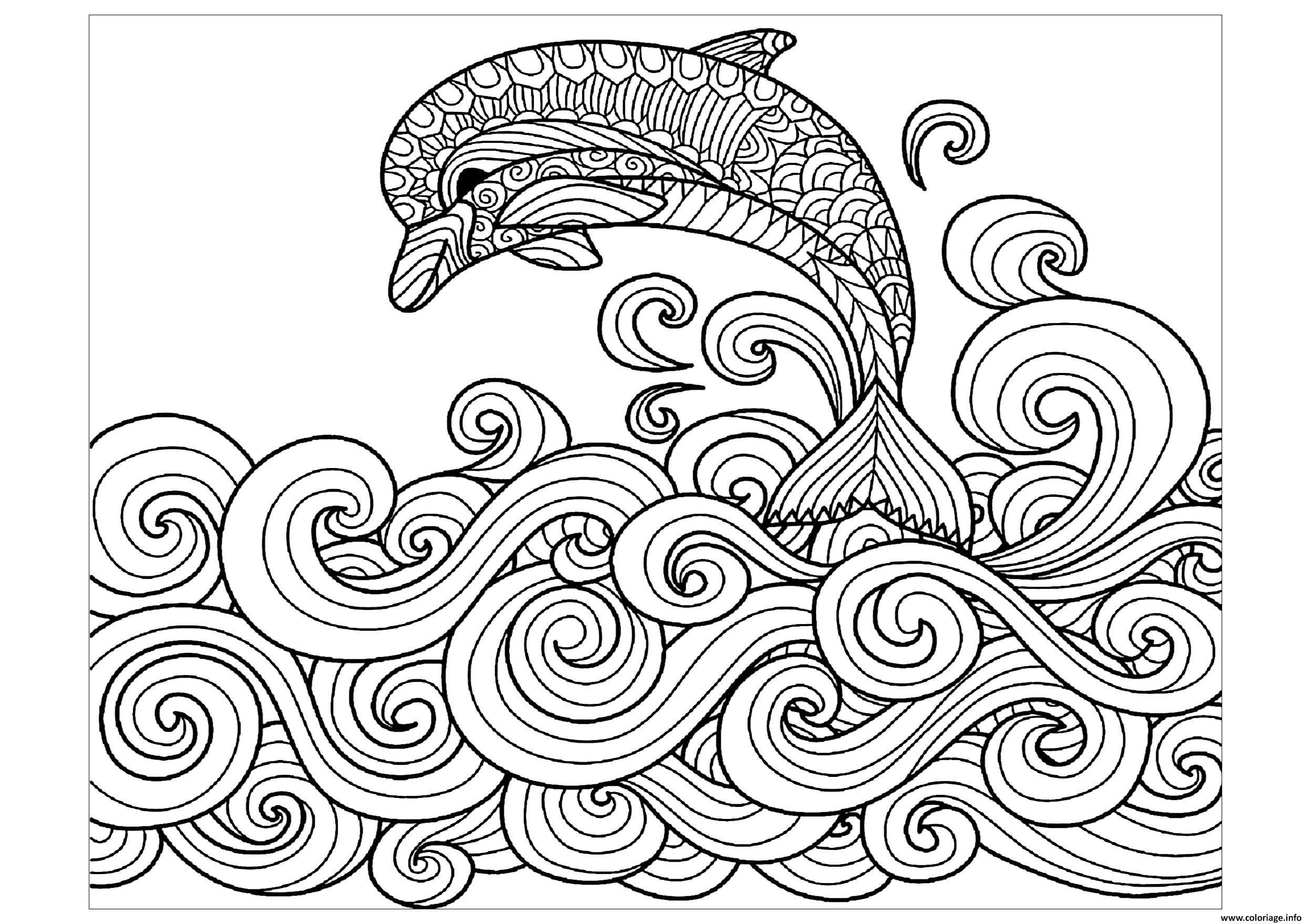 Coloriage Dauphin Mandala Dessin Dauphin à imprimer