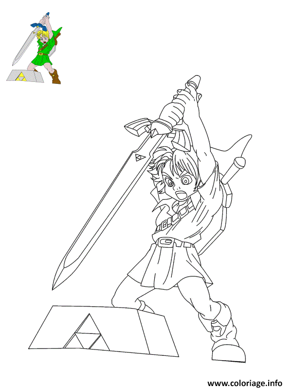 Dessin epee de legende zelda master sword Coloriage Gratuit à Imprimer