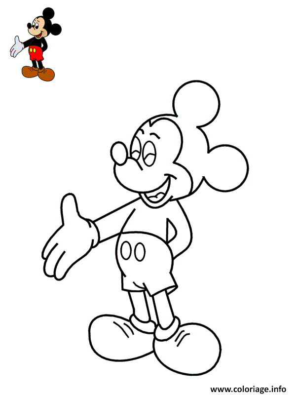 Dessin mickey mouse symbole de disney land Coloriage Gratuit à Imprimer