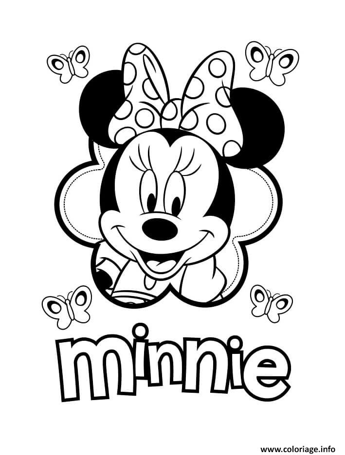 Dessin minnie mouse amoureuse de mickey Coloriage Gratuit à Imprimer