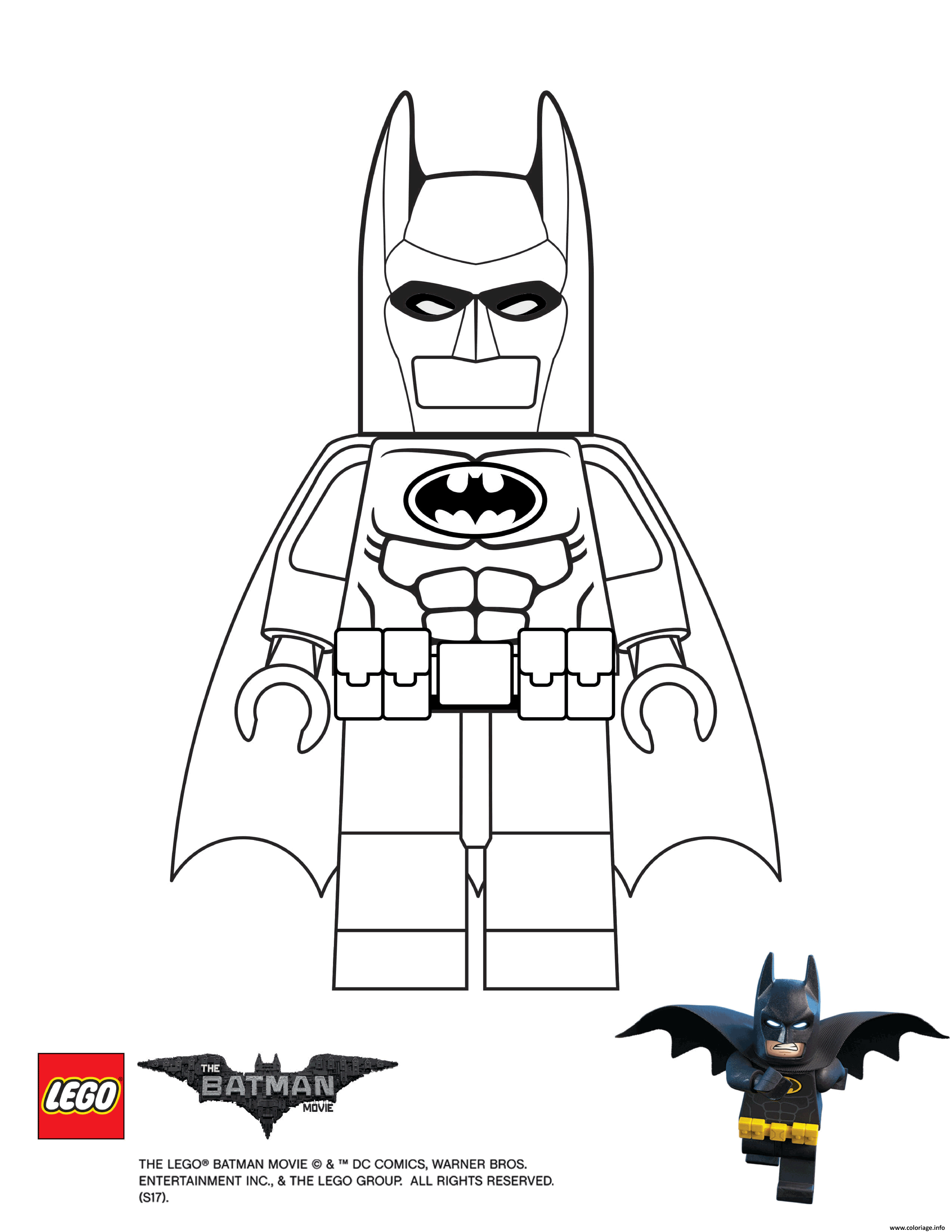Dessin batman lego homme chauve souris DC Comics Coloriage Gratuit à Imprimer