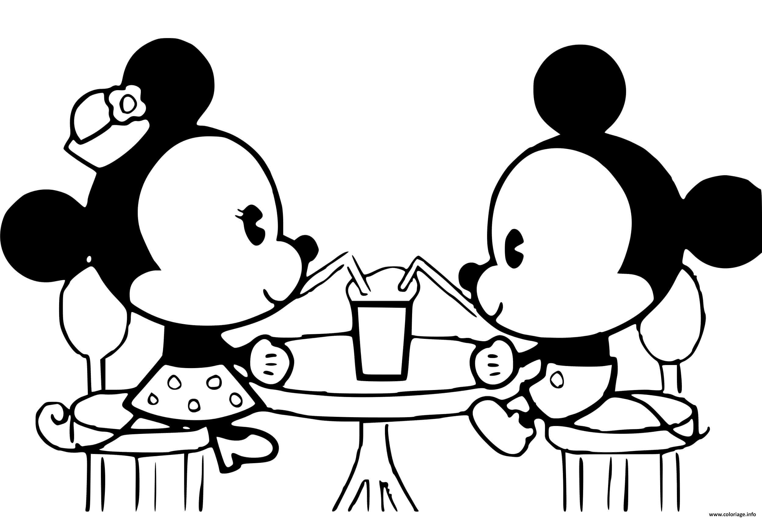 Dessin mikey et minnie bebes Coloriage Gratuit à Imprimer