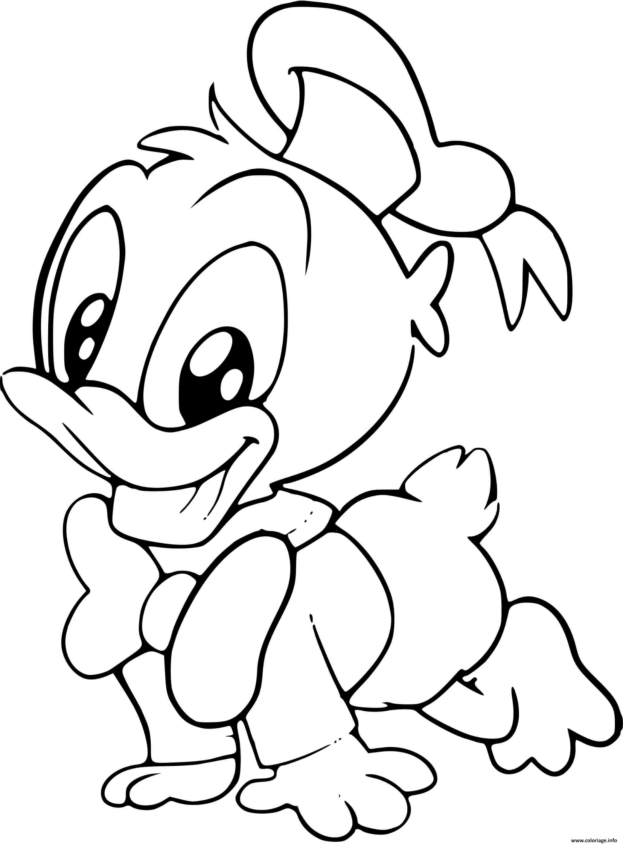 Dessin donald duck quand il etait bebe Coloriage Gratuit à Imprimer