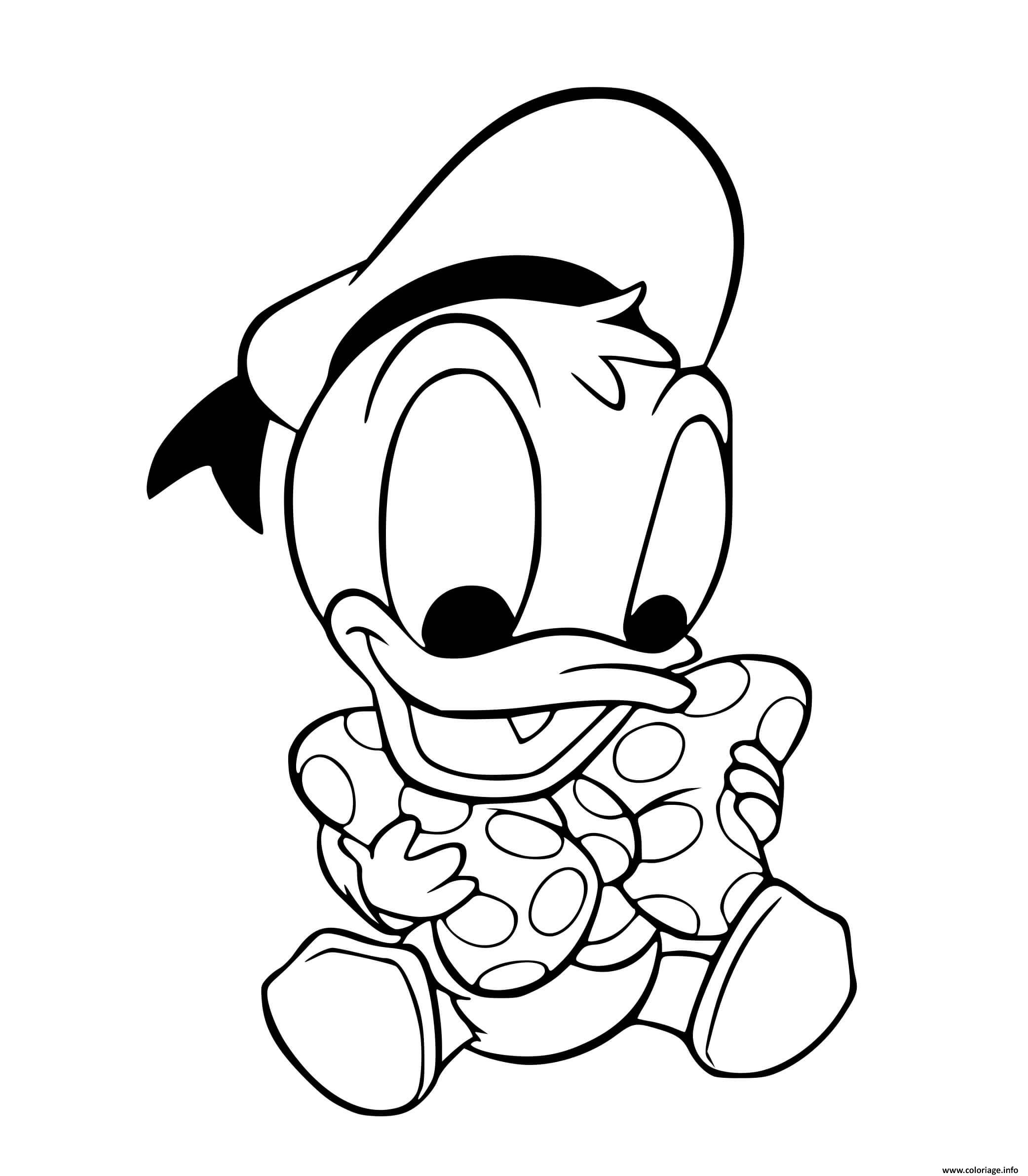 Coloriage Donald Duck Bebe Disney Jecolorie Com