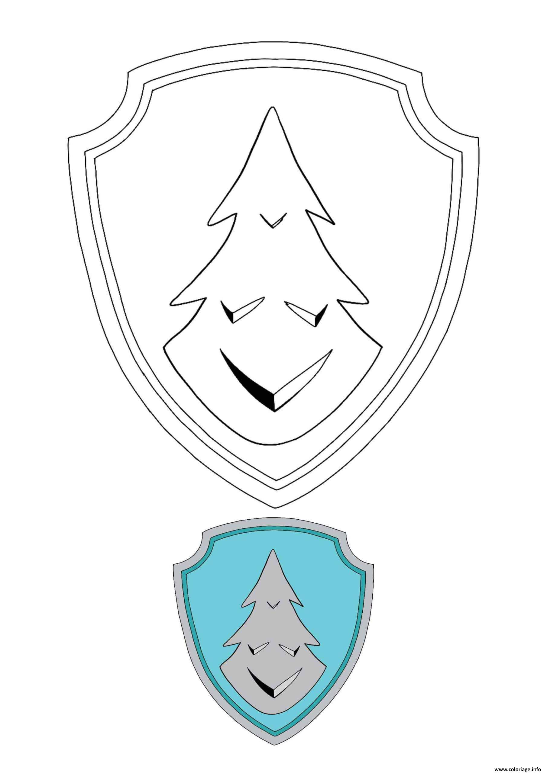 Coloriage Everest Tag Badge Paw Patrol Dessin à Imprimer
