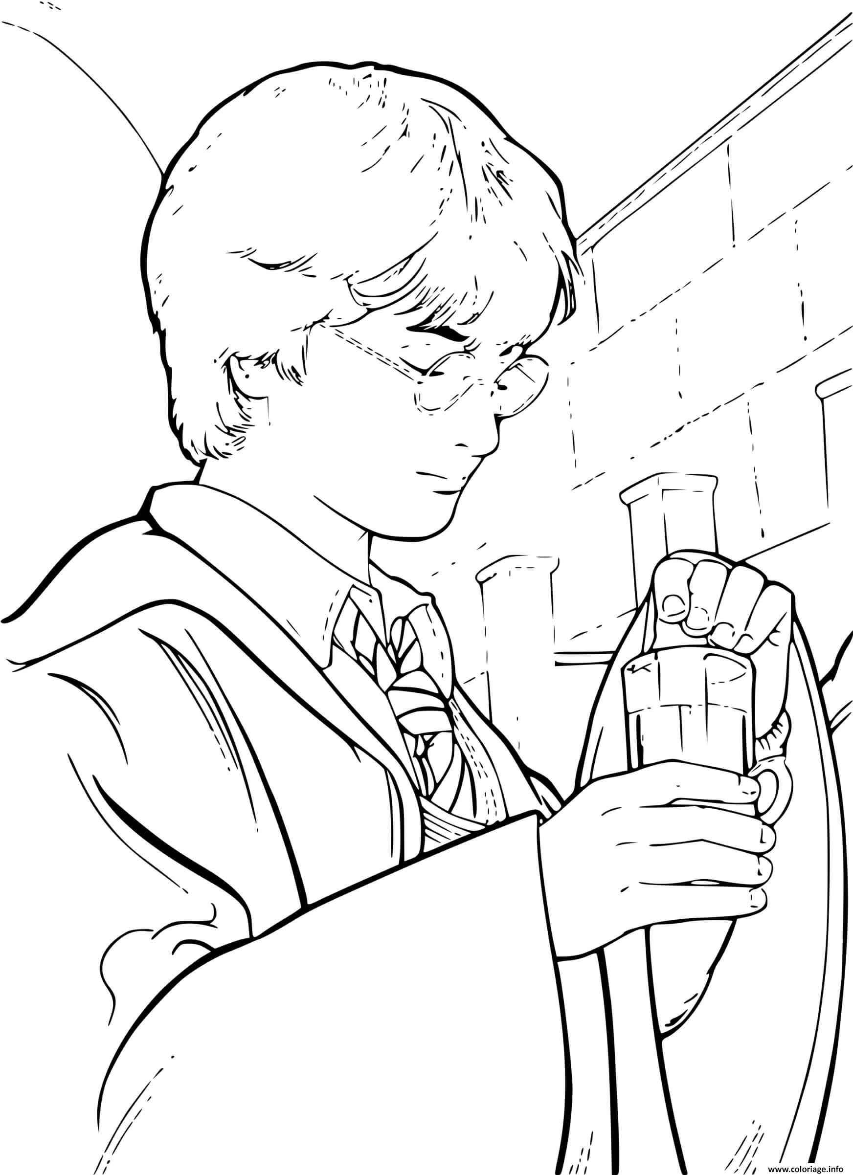 Dessin harry prend la potion Coloriage Gratuit à Imprimer