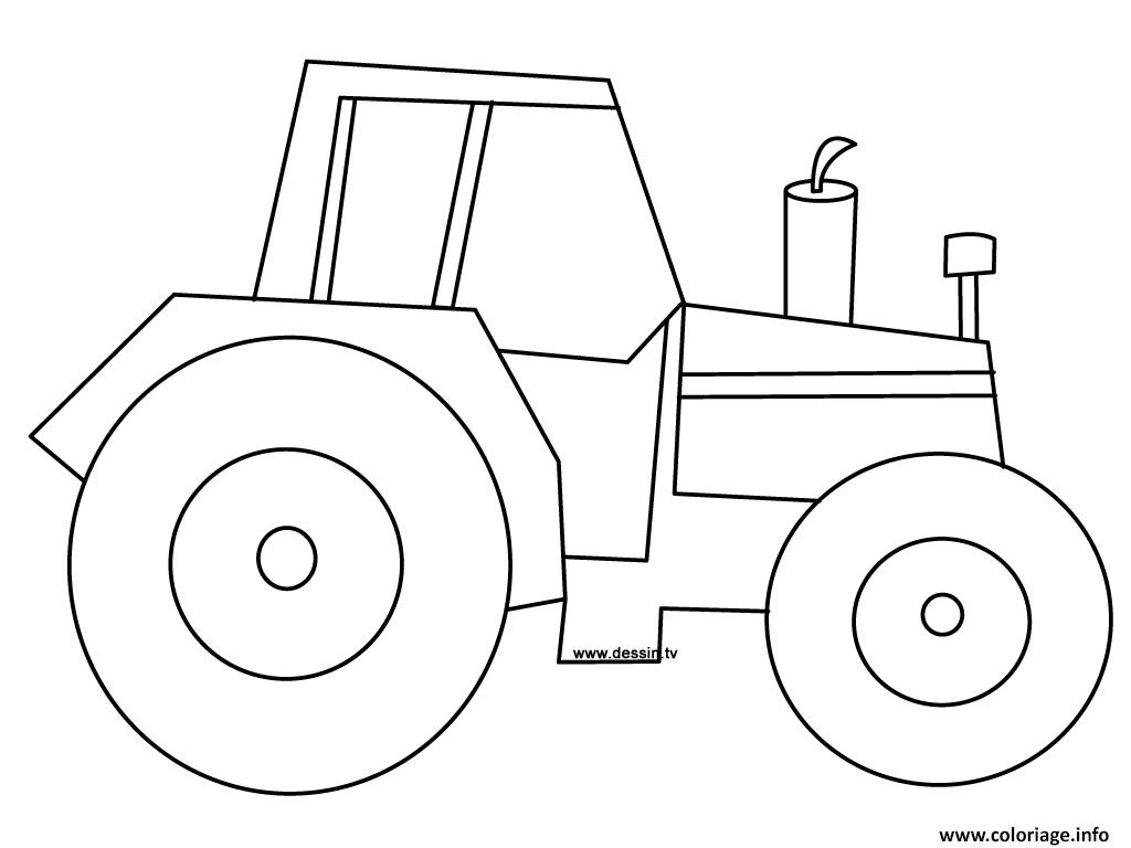 Coloriage Tracteur Facile Maternelle Enfant Dessin à Imprimer