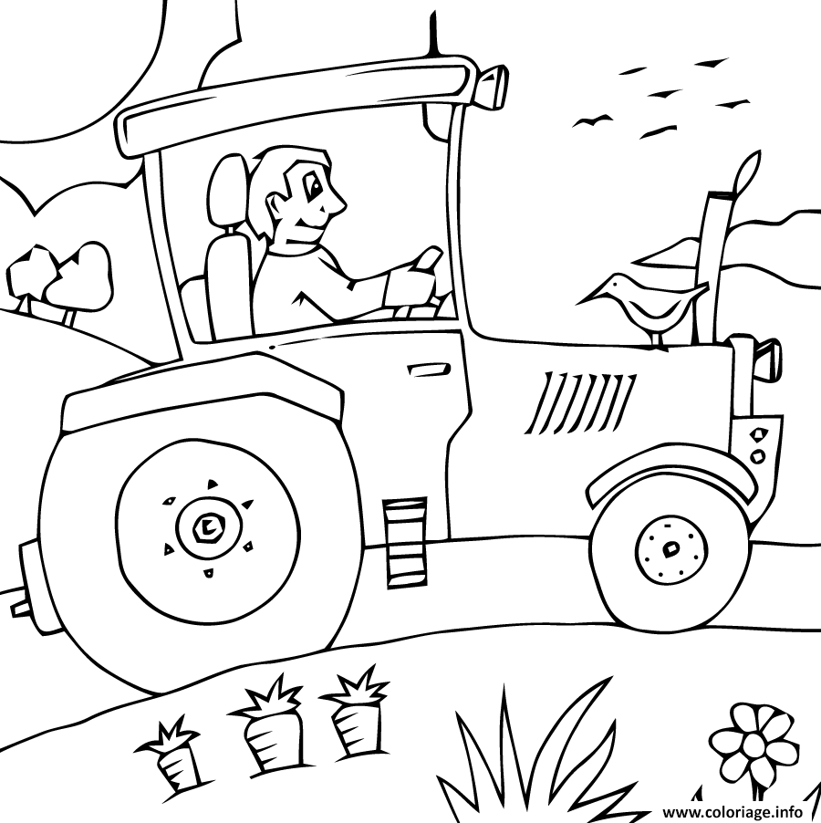 Coloriage Tracteur Maternelle Facile Cp Dessin à Imprimer