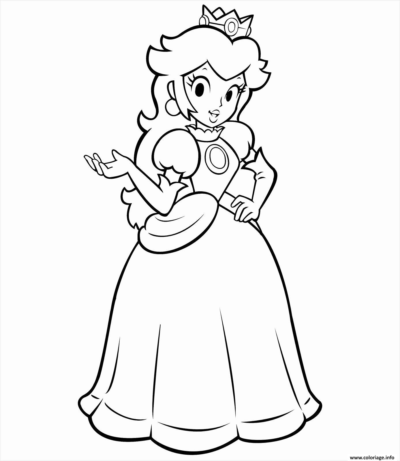 Dessin princesse daisy de super mario Coloriage Gratuit à Imprimer