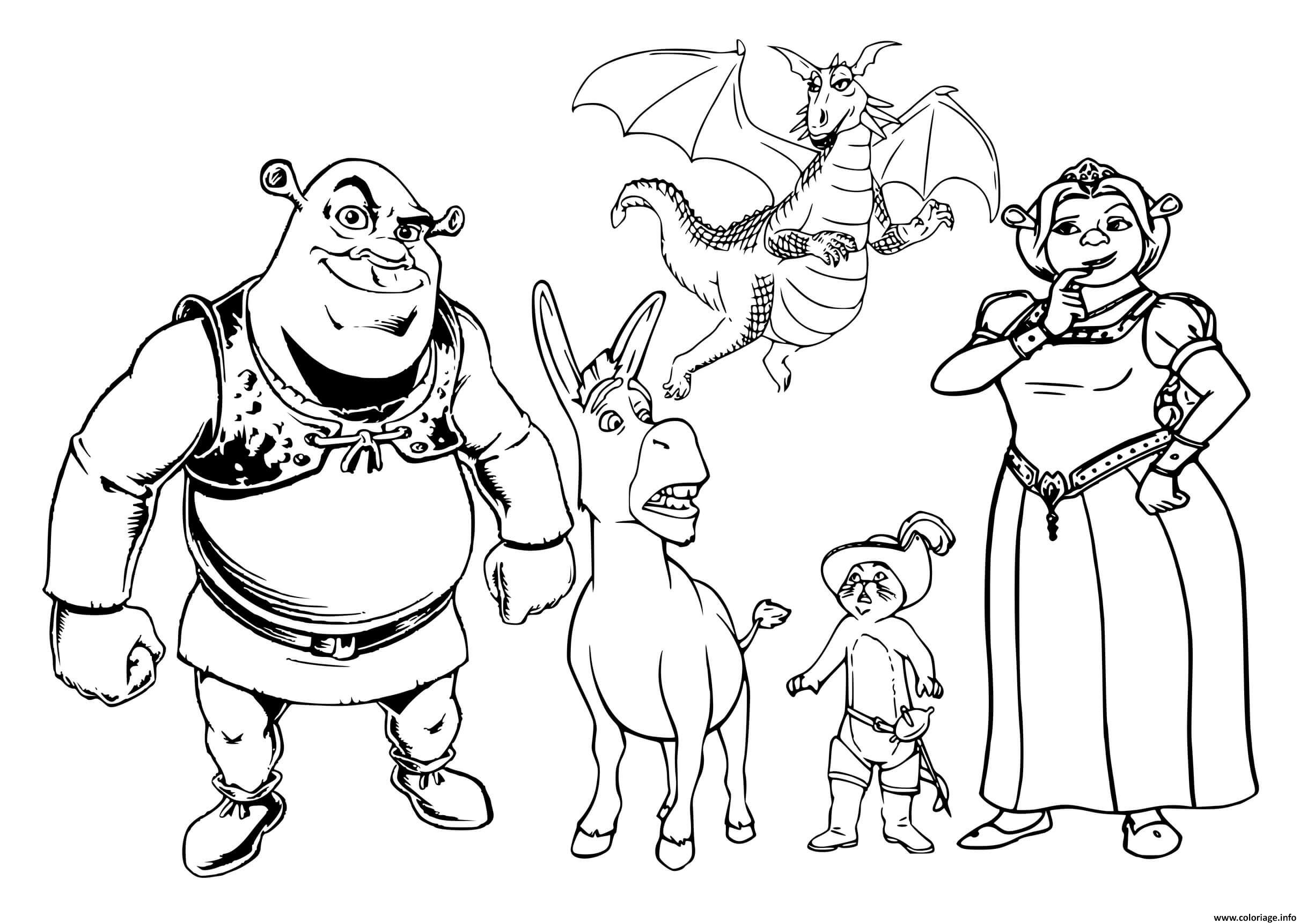 Dessin Personnages DreamWorks Shrek Coloriage Gratuit à Imprimer