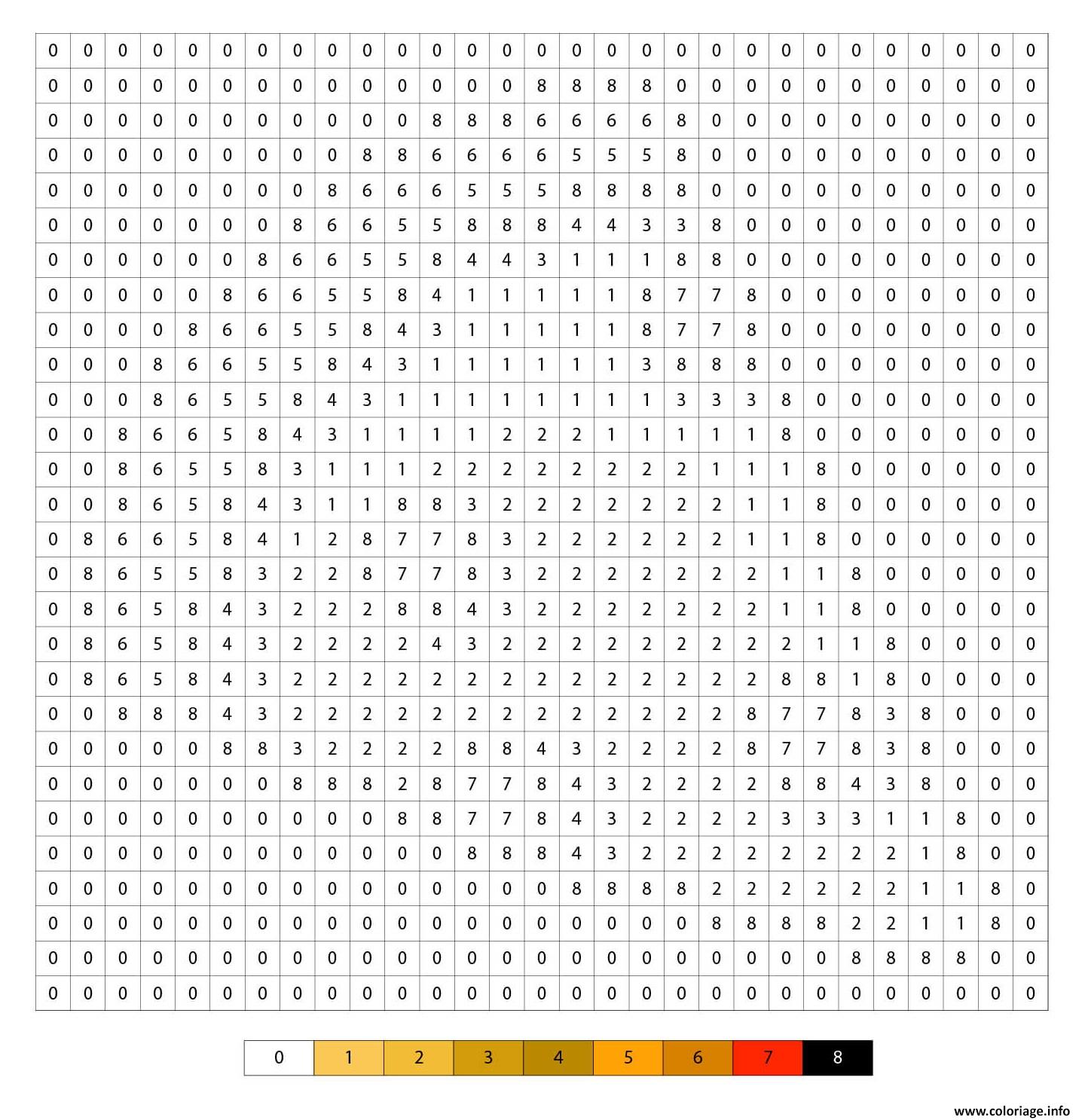 Dessin une tranche de pizza en pixel art par numero Coloriage Gratuit à Imprimer