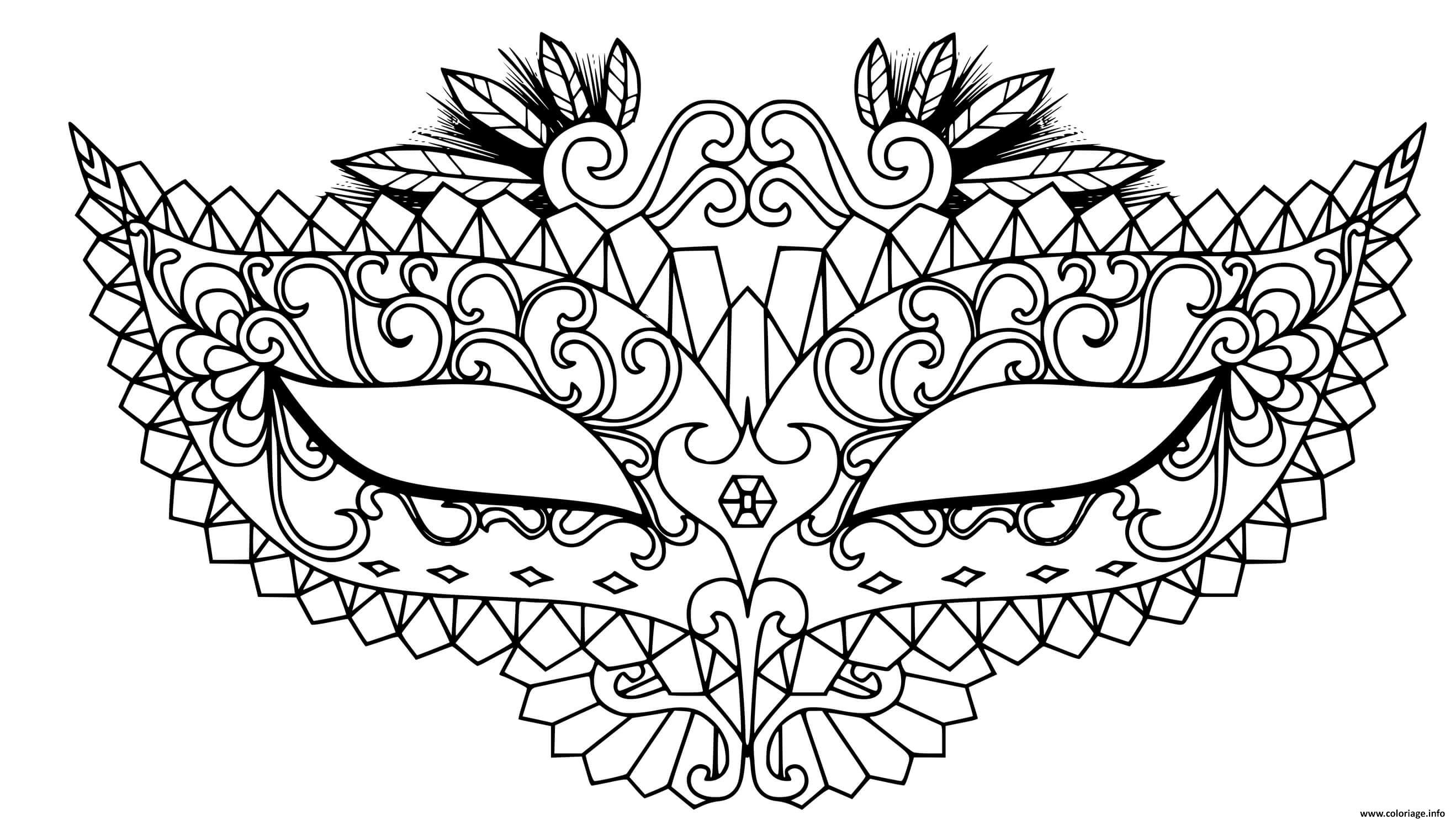 Dessin masque carnaval moderne Coloriage Gratuit à Imprimer