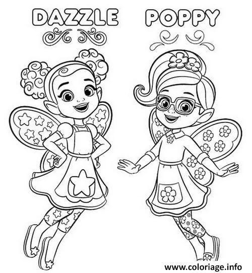 Coloriage Dazzle Et Poppy Butterbean Cafe Enchante Dessin à Imprimer