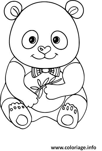 Dessin adorable panda mignon bebe Coloriage Gratuit à Imprimer