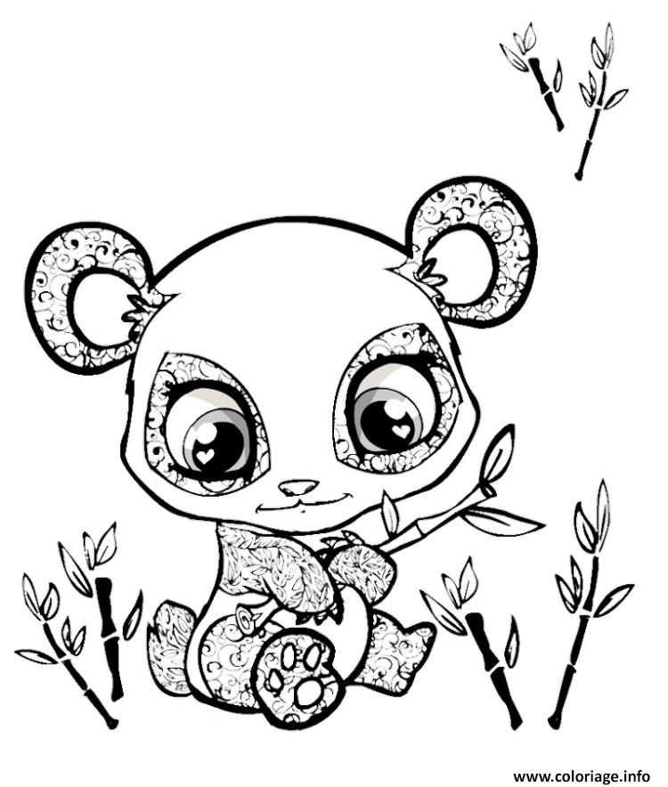 Dessin cute panda animaux mignon Coloriage Gratuit à Imprimer