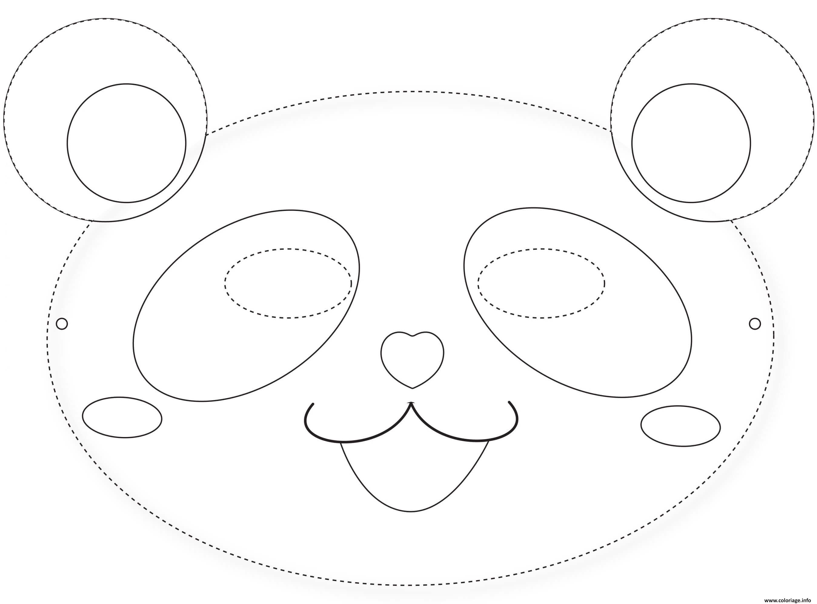 Dessin masque de panda a colorier Coloriage Gratuit à Imprimer