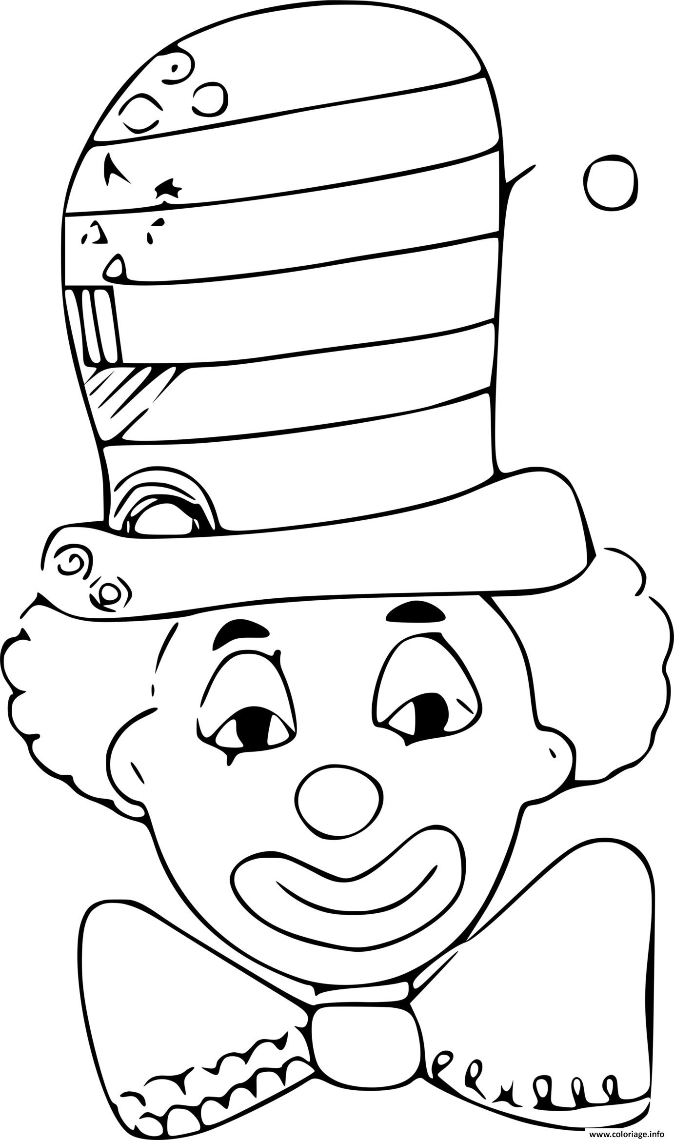 Coloriage Clown Avec Son Grand Chapeau Dessin à Imprimer