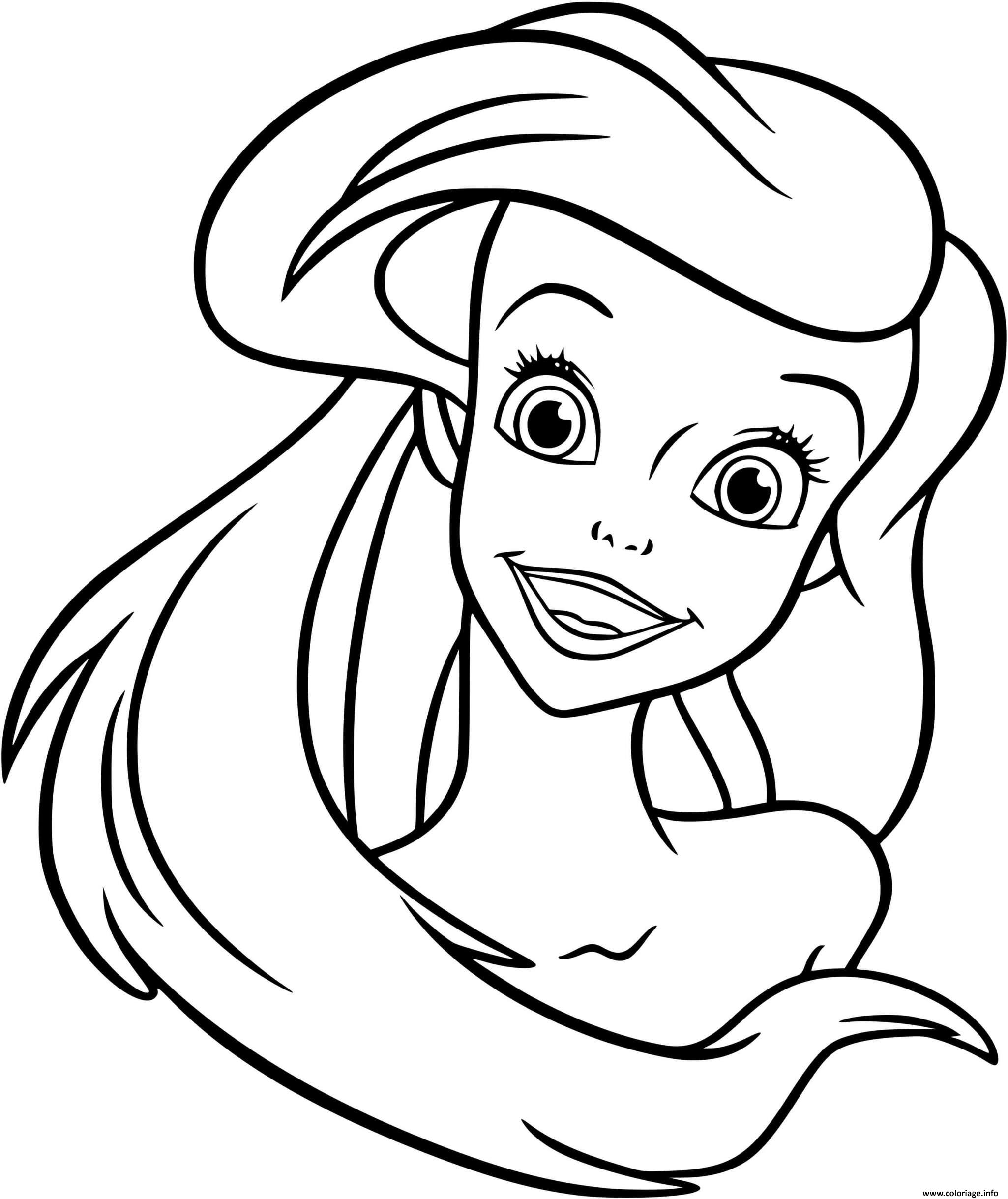 Coloriage Princesse Ariel La Petite Sirene Dessin à Imprimer