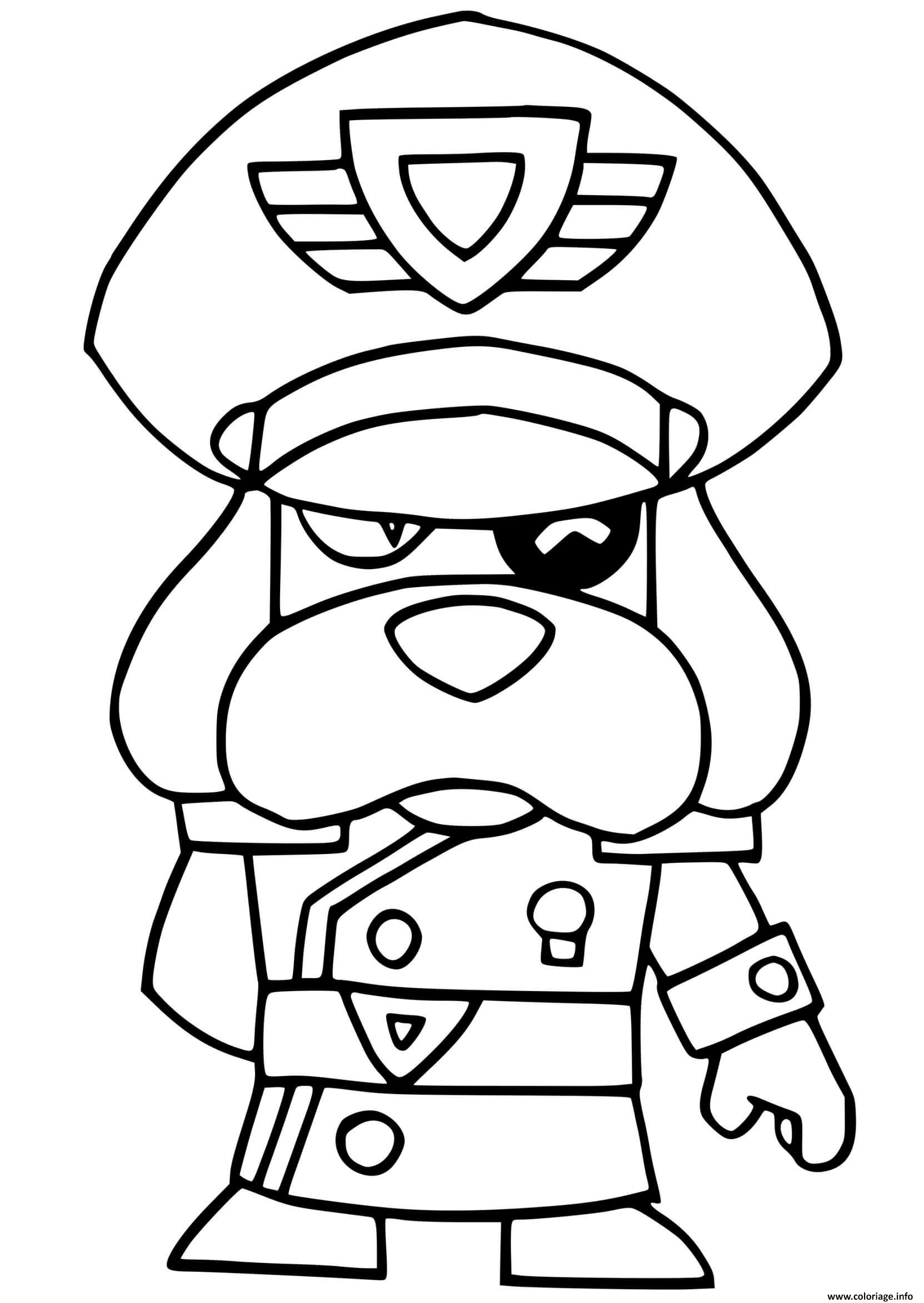 Dessin brawl stars force starr colonel medor Coloriage Gratuit à Imprimer