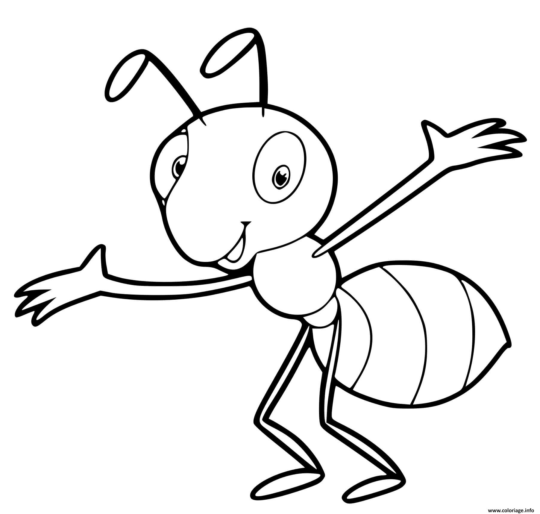 Coloriage fourmi nourrisson maternelle - JeColorie.com