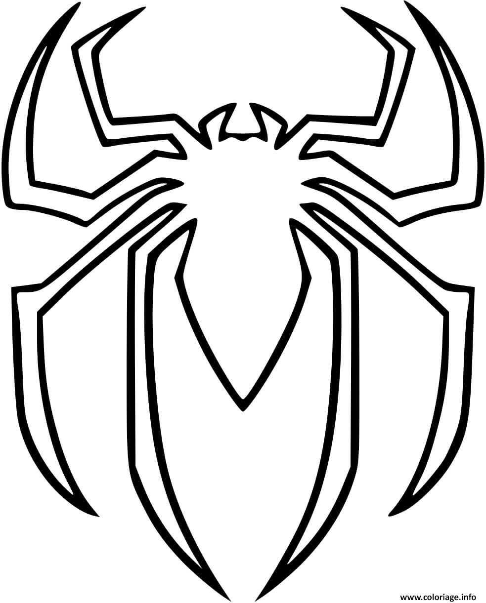 Coloriage Araignee Spiderman Logo Dessin Araignee à imprimer