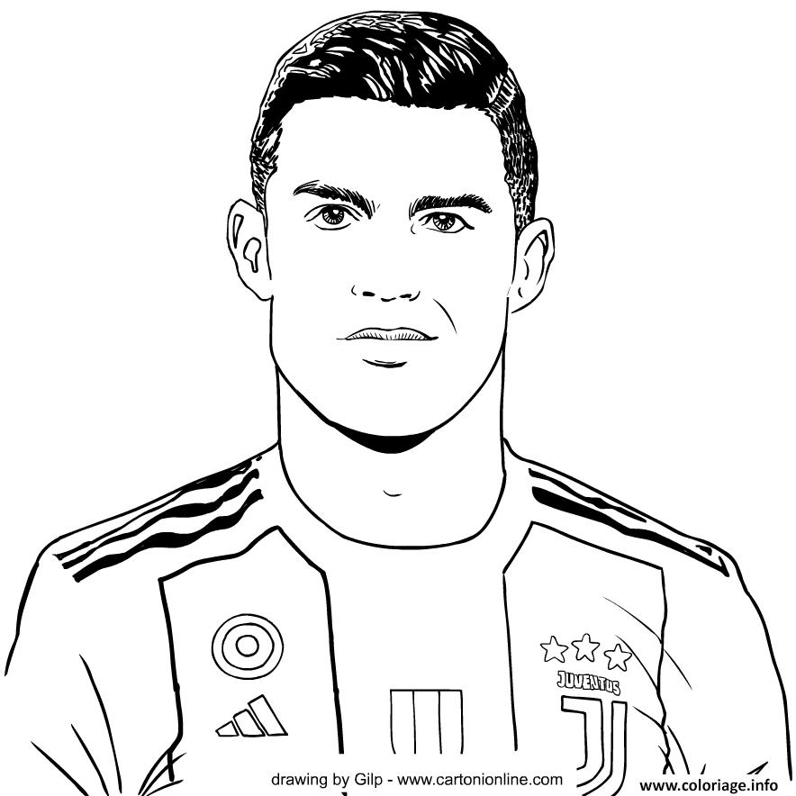 Coloriage Cristiano Ronaldo 7 Juventus Italie