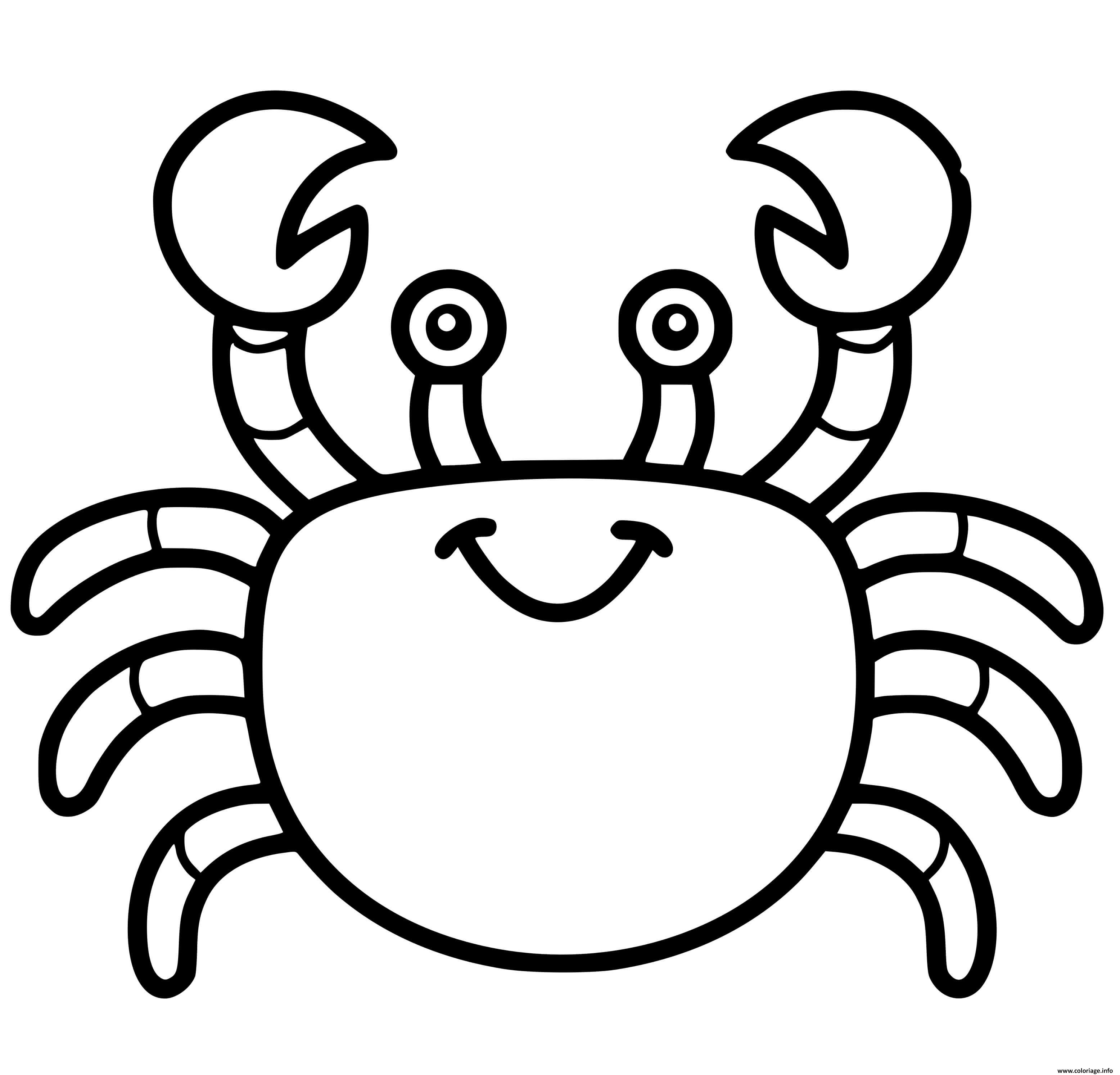 Coloriage Crabe Facile Maternelle Dessin Crabe A Imprimer