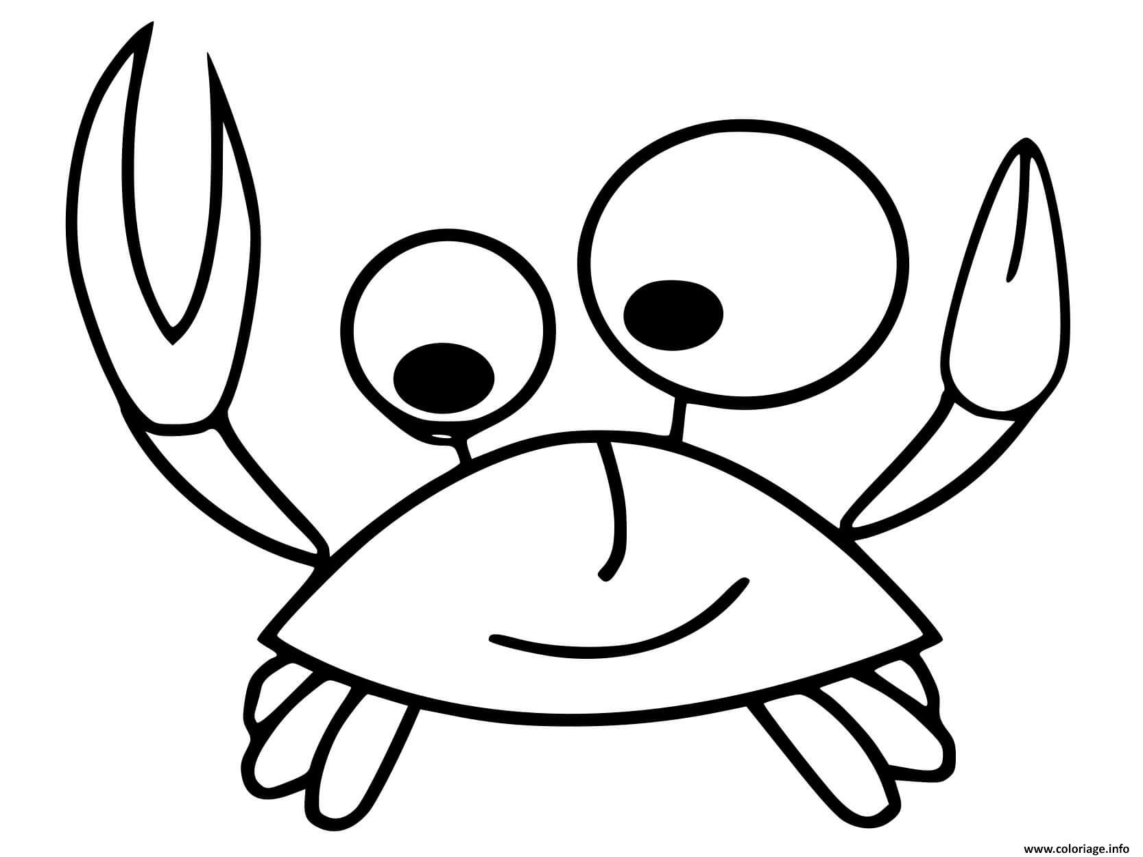 Dessin crabe facile simple Coloriage Gratuit à Imprimer