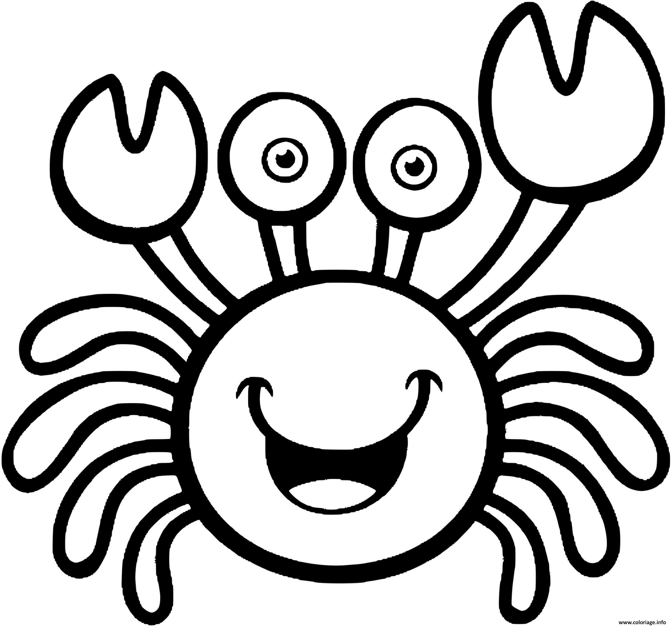 Dessin crabe heureux ps Coloriage Gratuit à Imprimer