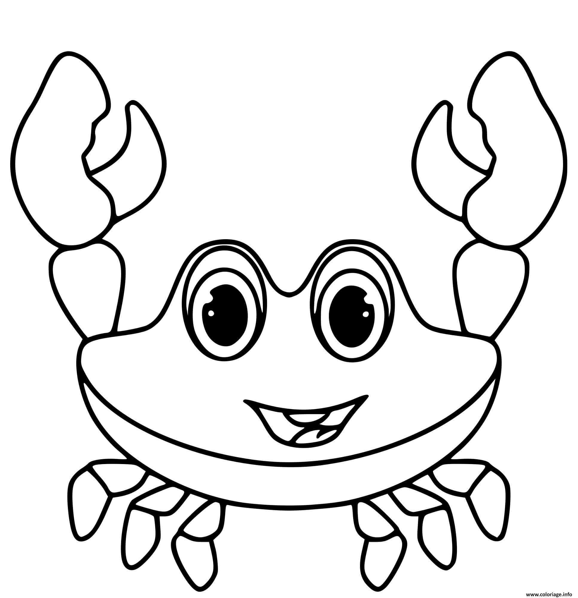 Coloriage Crabe Joyeux Maternelle Dessin à Imprimer