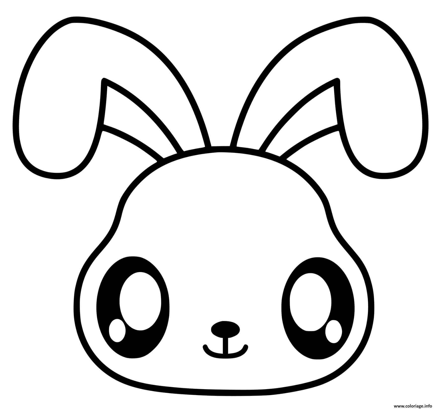 Coloriage Lapin Kawaii Facile Maternelle Dessin Lapin à imprimer