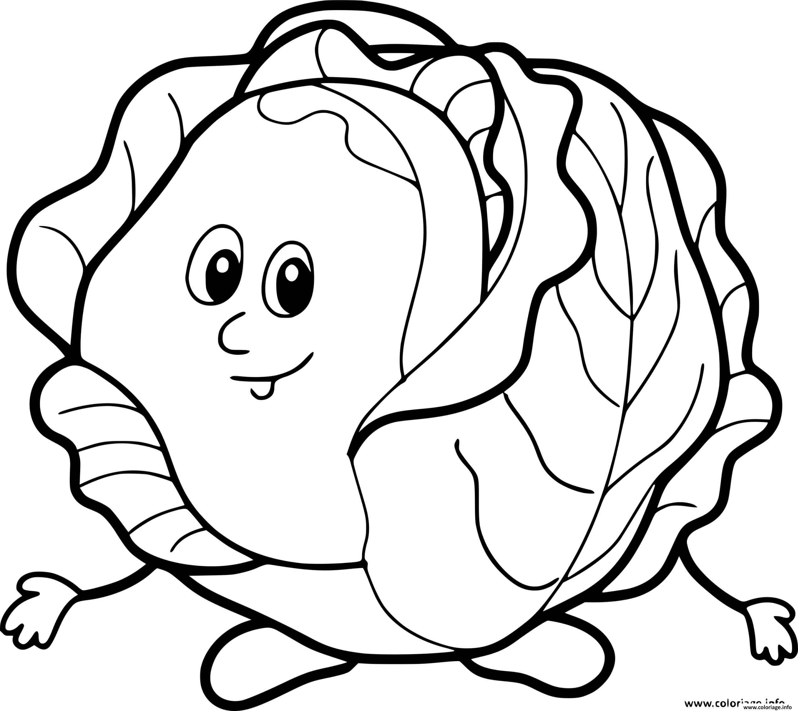 Dessin salade legume laitues Coloriage Gratuit à Imprimer