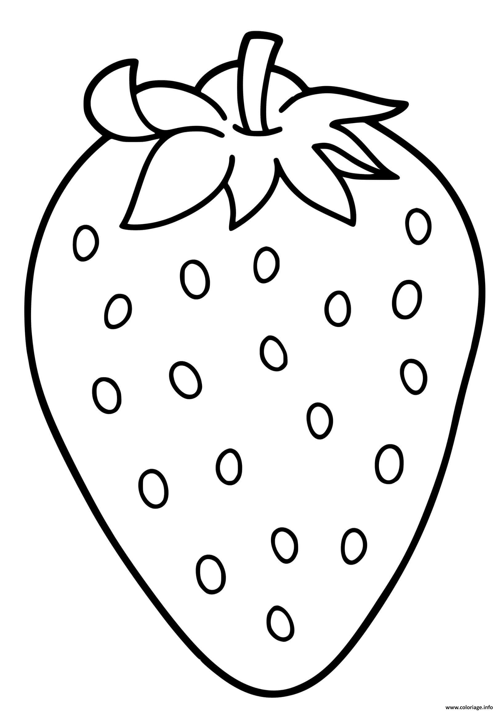 Coloriage Nature Fruits Fraise Dessin Fraise A Imprimer