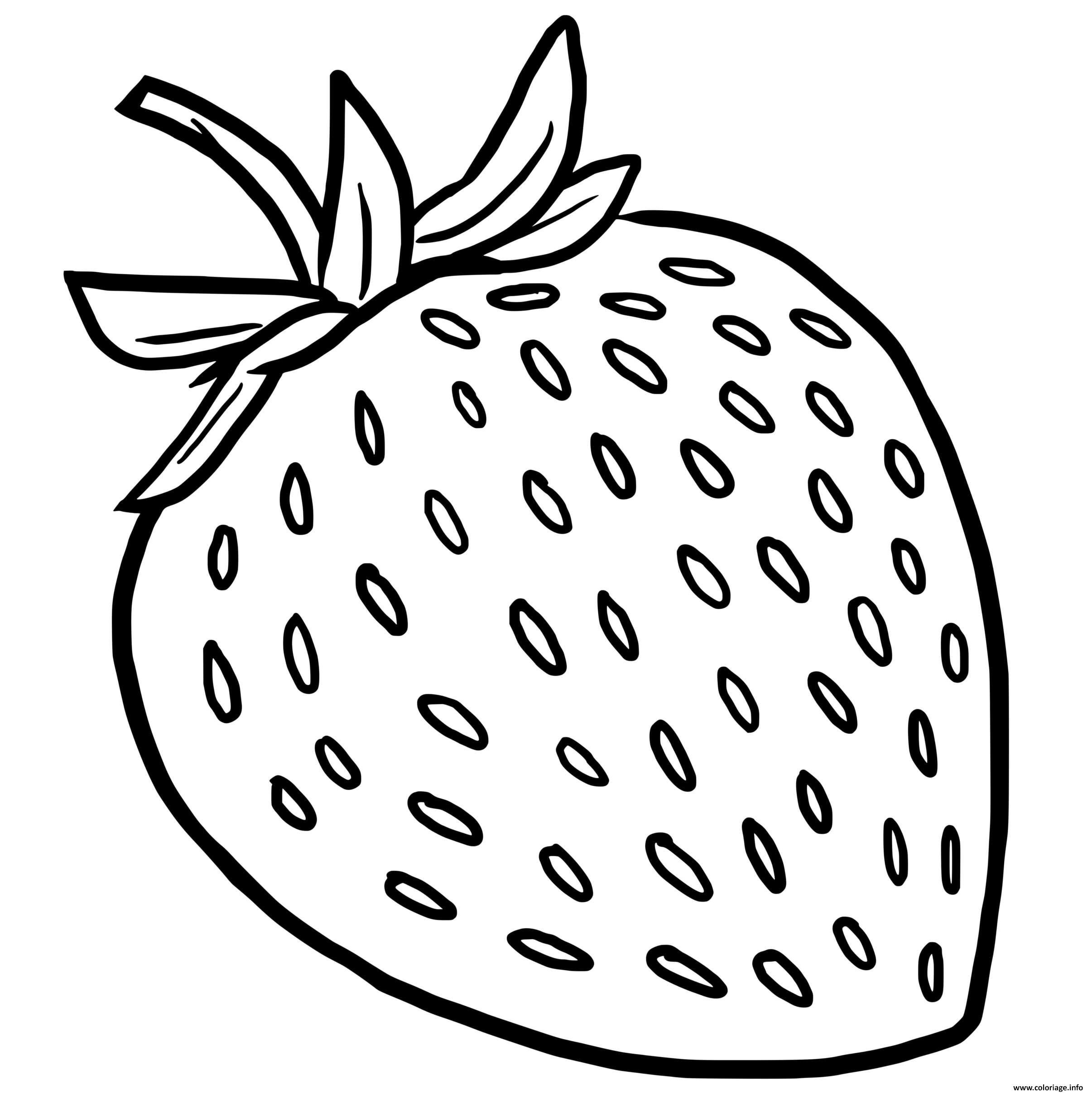 Dessin fraise fruit rouge issu des fraisiers Coloriage Gratuit à Imprimer