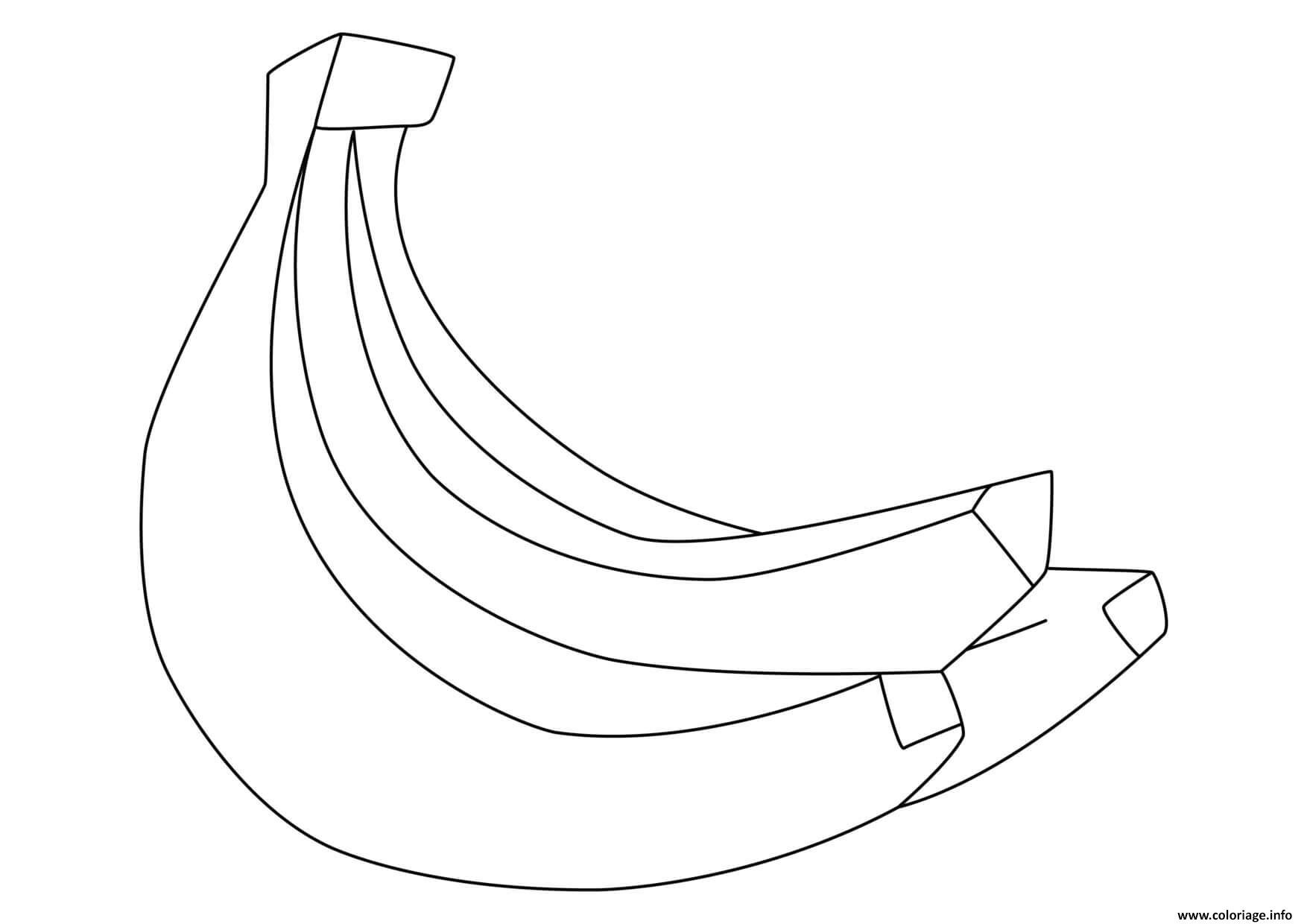 Dessin fruit banane jaune Coloriage Gratuit à Imprimer