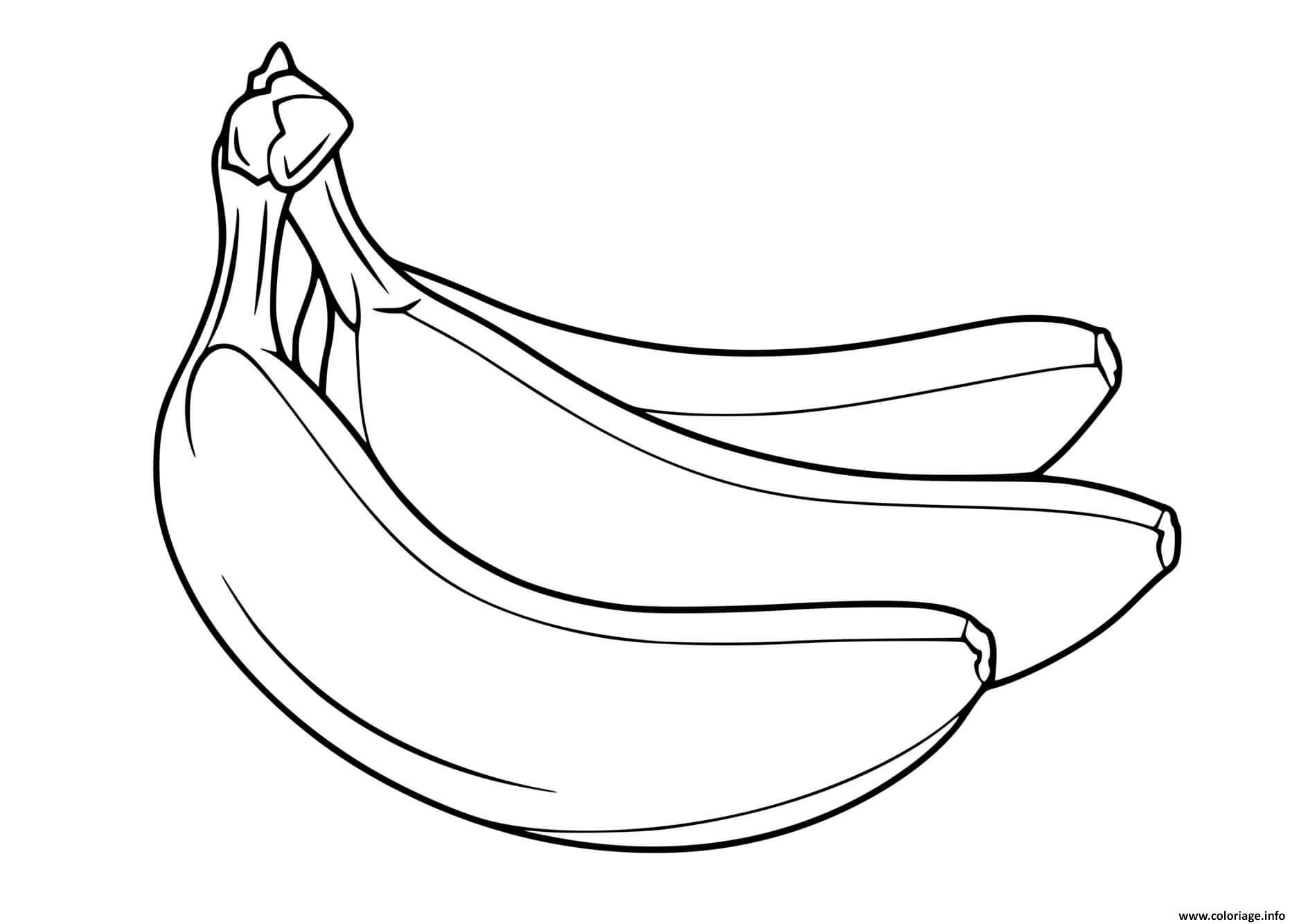 Dessin banane fruit maternelle Coloriage Gratuit à Imprimer