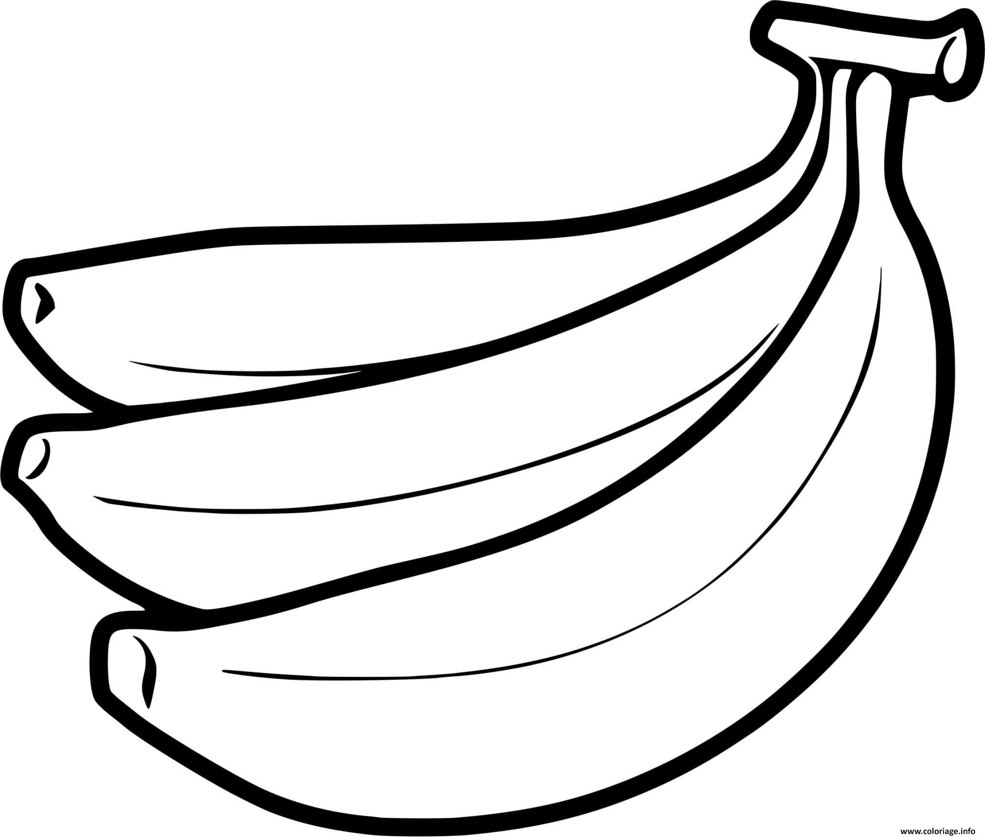 Dessin banane fruit du babanier Coloriage Gratuit à Imprimer