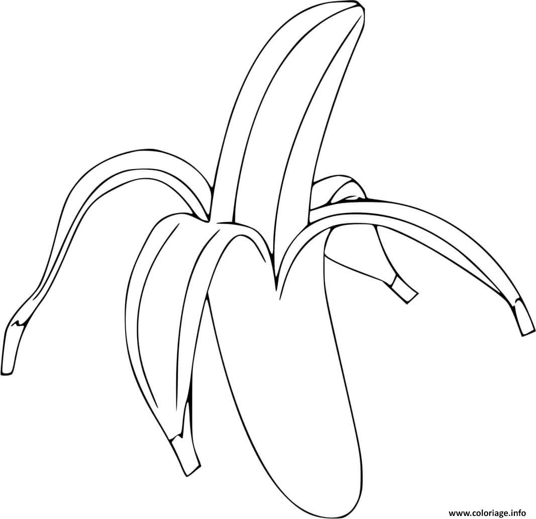 Dessin banane fruits des bananiers Coloriage Gratuit à Imprimer